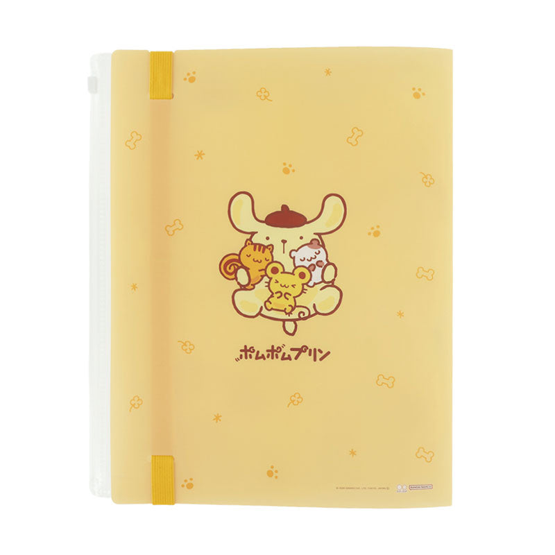 Sanrio | Sanrio Characters Clear File With Elastic Band 5 Pockets - Pompompurin (Orange)