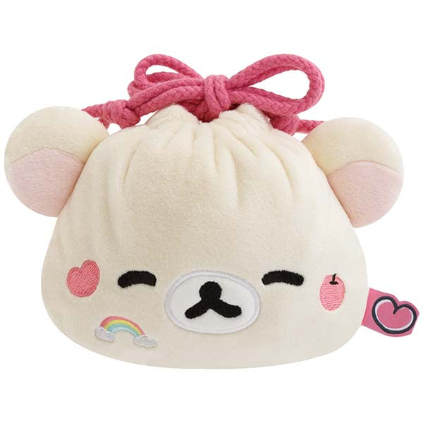 San-X | Rilakkuma Yuru Yuru Poka Poka Plush Drawstring Pouch - Korilakkuma