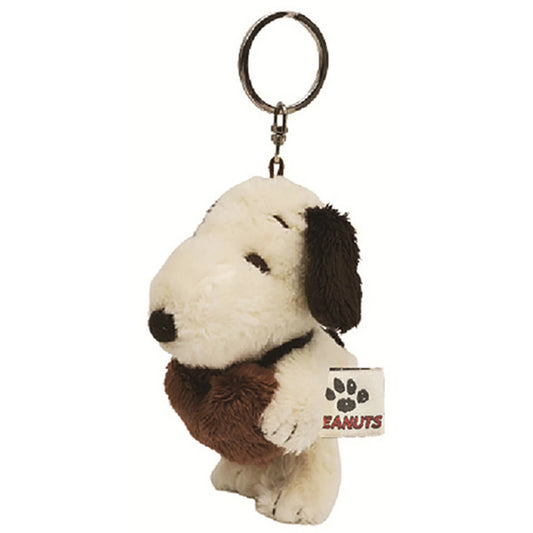 PEANUTS | Snoopy Heart Petit Fluffy Mascot Key Ring - Mocha 174222-22
