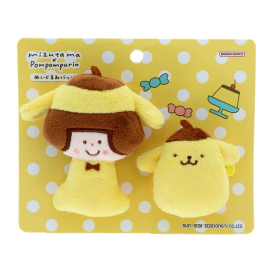 Sanrio | Mizutama x Sanrio Characters Plush Badge (Set of 2) - Pompompurin