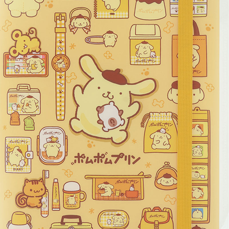 Sanrio | Sanrio Characters Clear File With Elastic Band 5 Pockets - Pompompurin (Orange)