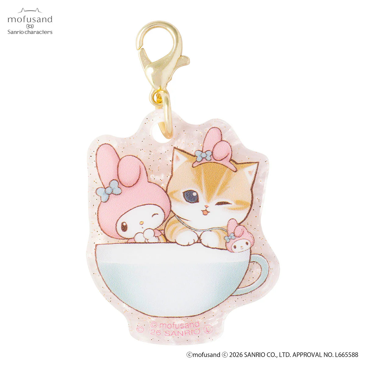 Mofusand | Mofusand x Sanrio Characters Trading Marble Acrylic Charm Blind Box (6 Types)