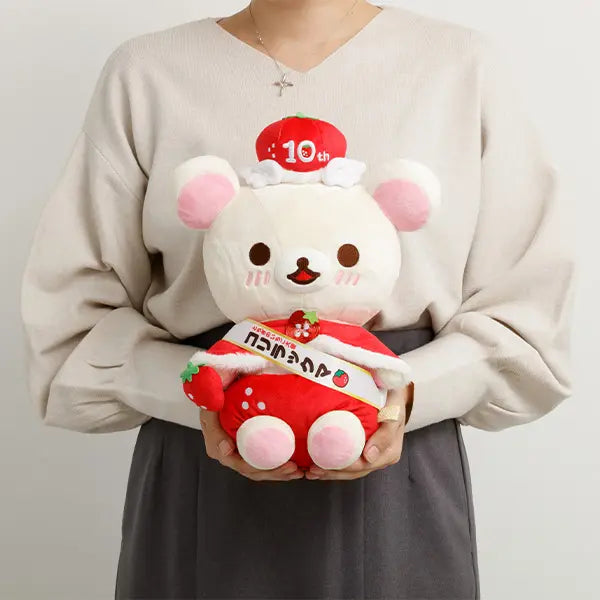 San-X | Rilakkuma Tochigi's Strawberry Ambassador Special Plush Toy - Korilakkuma