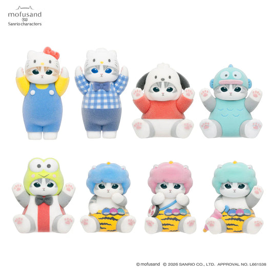 Mofusand | Sanrio Characters x Mofumofu Flocked Figure Trading Collection Vol.1 Blind Box (8 Types)