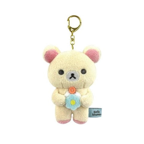 San-X | Rilakkuma Basic Rilakkuma Flower Vibrating Hanging Plush Toy - Korilakkuma