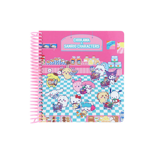 Chiikawa | Chiikawa × Sanrio Characters Square Ring Notebook (Pink)