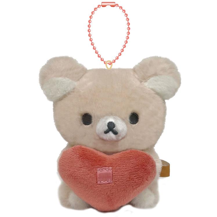 San-X | Rilakkuma Can Badge Hug Hanging Plush Toy - Rilakkuma