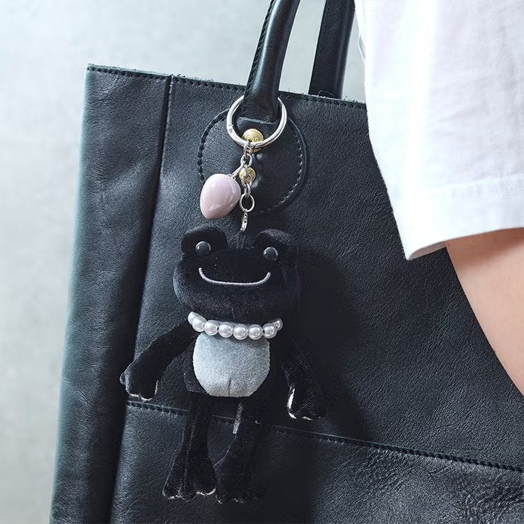 Pickles the Frog Monotone Mascot Keychain - Black