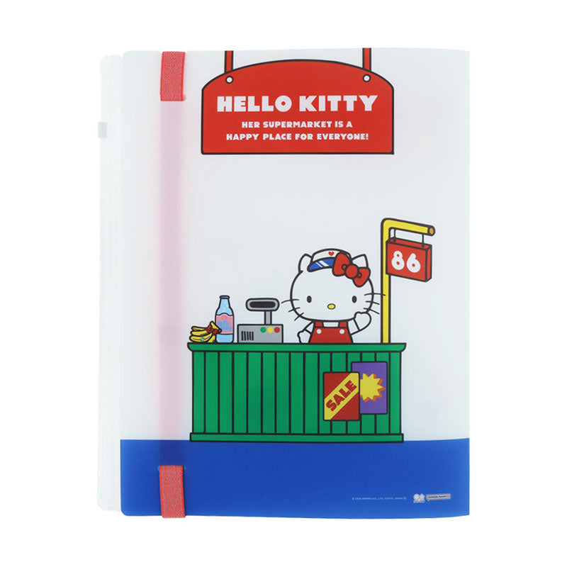 Sanrio | Sanrio Characters Clear File With Elastic Band 5 Pockets - Hello Kitty (White)