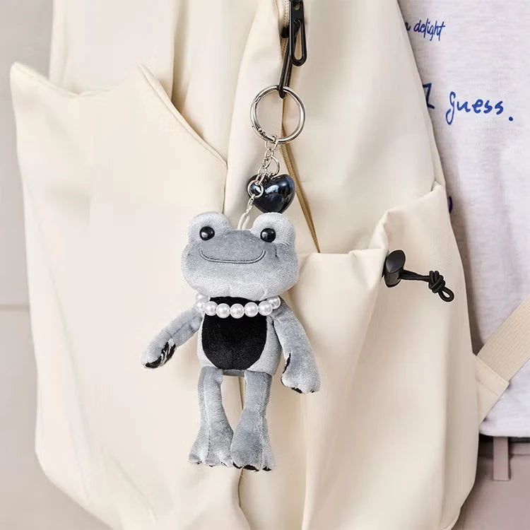Pickles the Frog Monotone Mascot Keychain - Silver