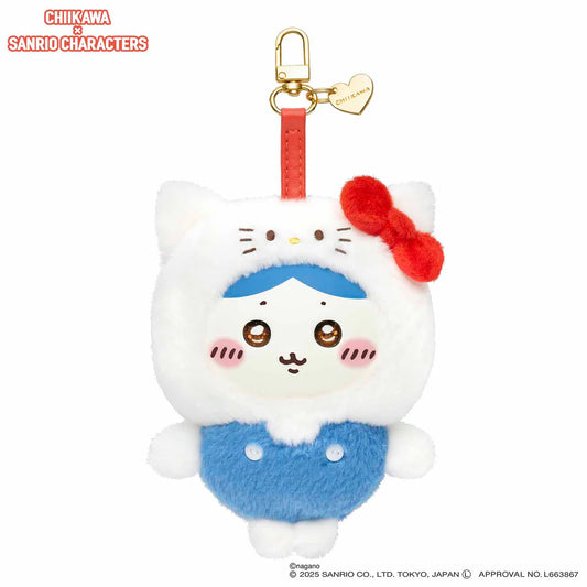Chiikawa x Sanrio Characters Kiramekko Mascot Holder (Hachiware × Hello Kitty)