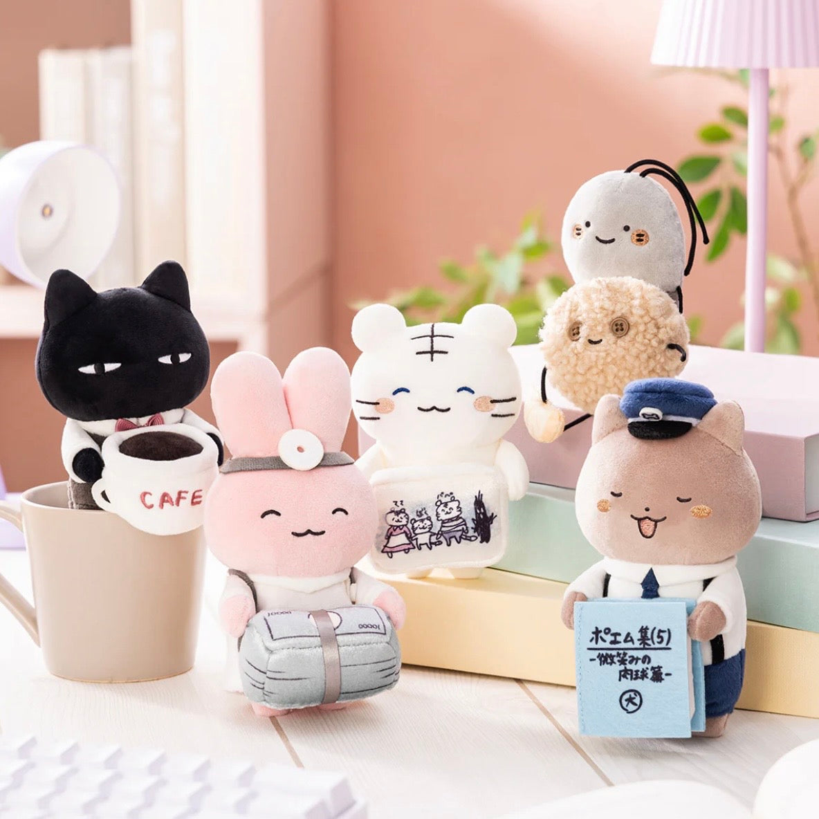 White Tiger and Black Tiger Hikake to watch from your desktopPlush - Black Cat Master・Coffee