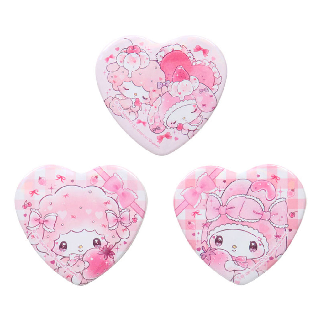 Sanrio | DOLLY MIX PETIT x Sanrio Characters Heart Can Badge (Set of 3)