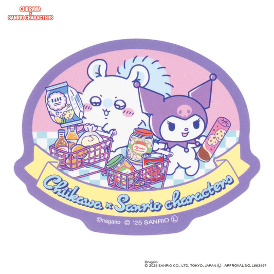 Chiikawa × Sanrio Characters Trading Supermarket Smartphone-sized Stickers (Momonga and Kuromi)