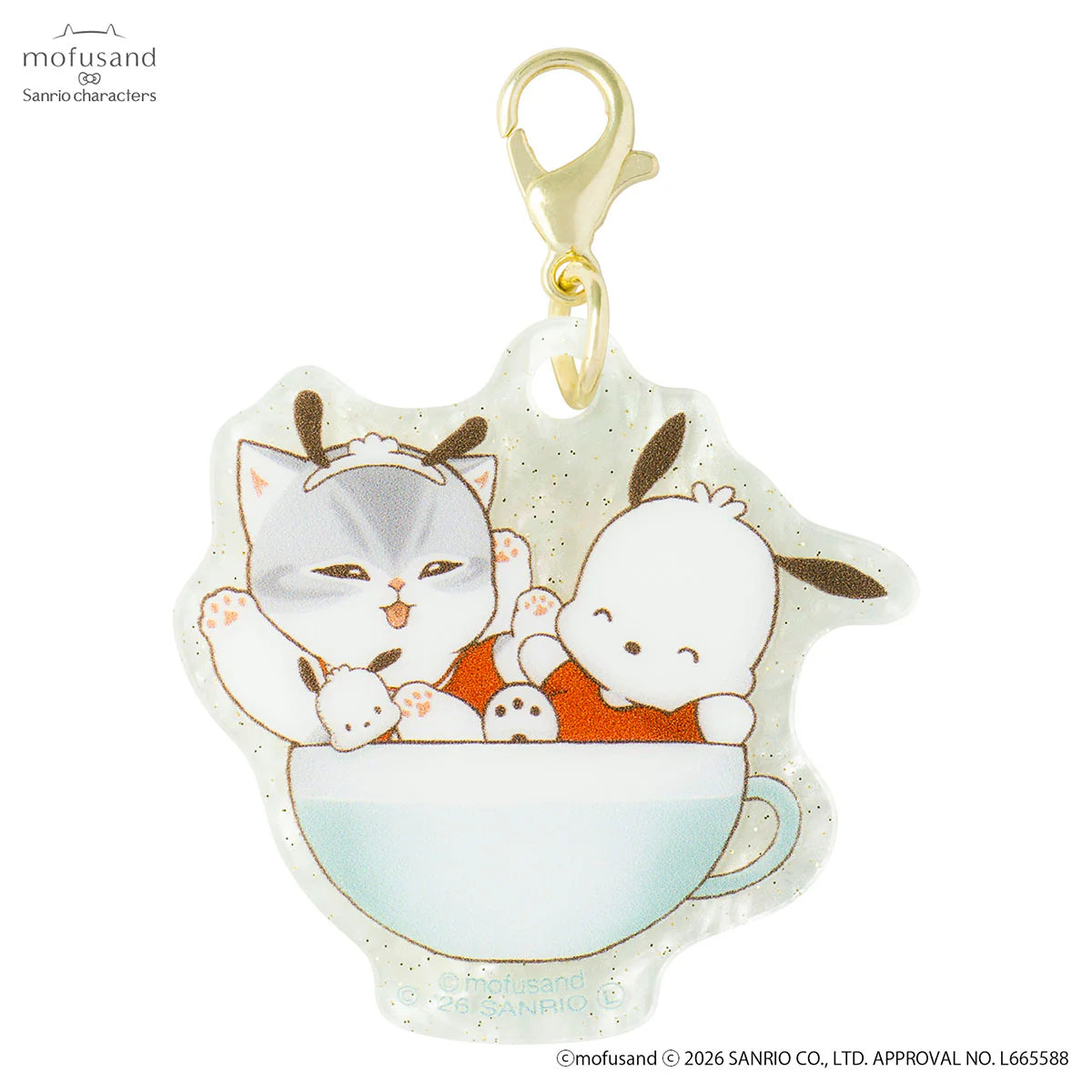 Mofusand | Mofusand x Sanrio Characters Trading Marble Acrylic Charm Blind Box (6 Types)