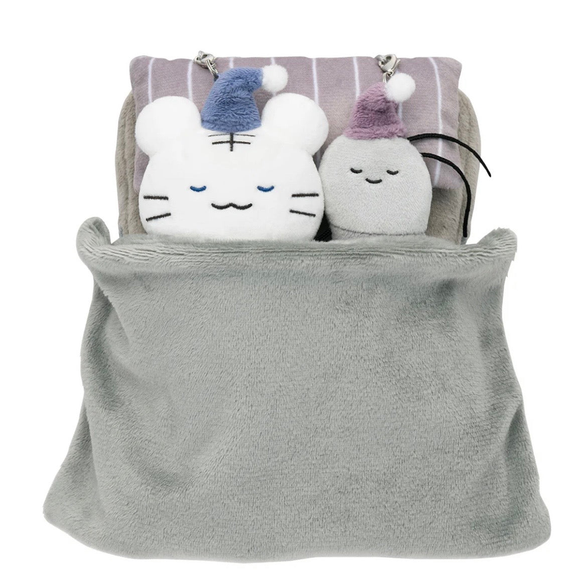 White Tiger & Black Tiger Playing-Possum Mascot Set That Connects to Bed