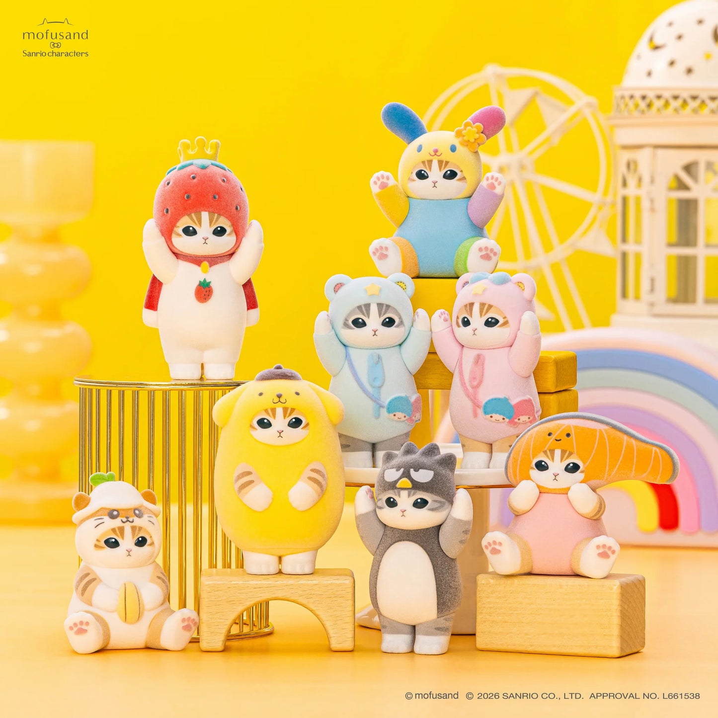 Mofusand | Sanrio Characters x Mofumofu Flocked Figure Trading Collection Vol.3 Blind Box (8 Types)