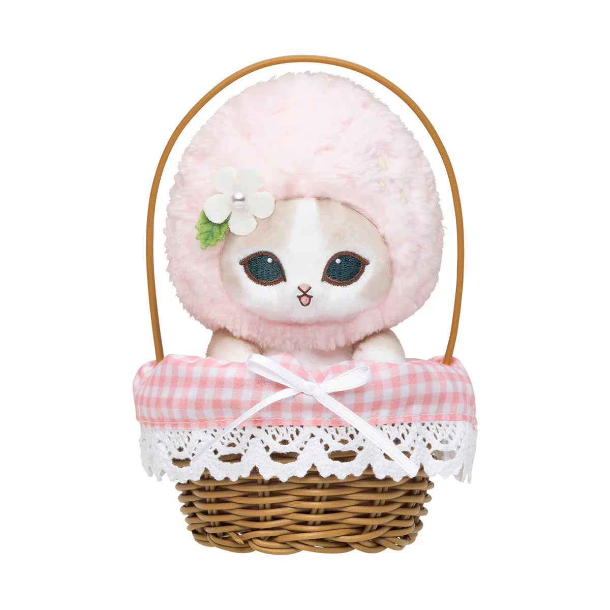 Mofusand | Mofusand MERCI STRAWBERRY Basket Plush Toy - Pink