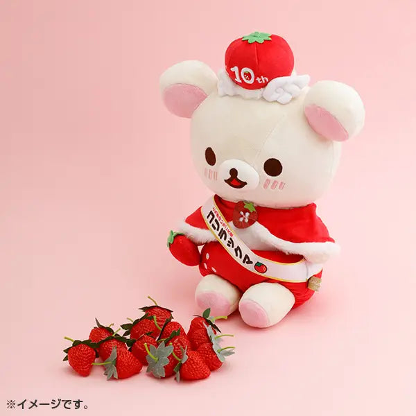 San-X | Rilakkuma Tochigi's Strawberry Ambassador Special Plush Toy - Korilakkuma