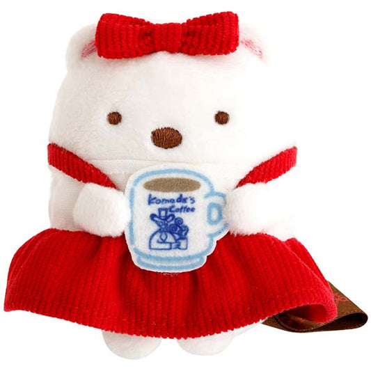 San-X | Komeda Coffee Shop x Sumikko Gurashi Hand-held Tenori Plush Toy - Polar Bear