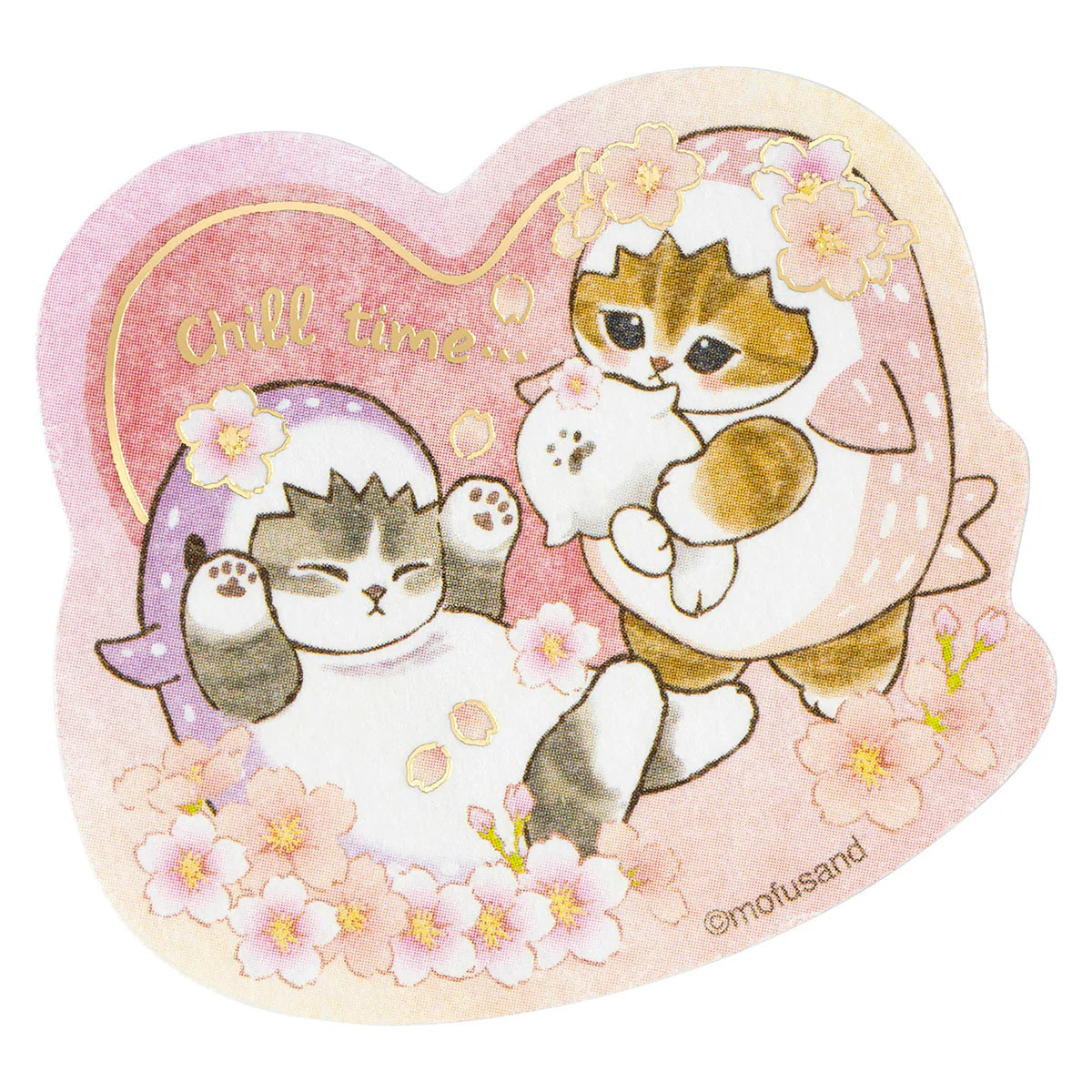 Mofusand | Mofusand Sakura Shark Meow Foil-Stamped Sticker Set (5 Pcs)