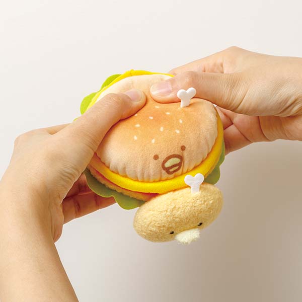 San-X | Chikip Umauma Burger, Hone Chicken | Burger plush toy - Chicken Tomato Burger MO54501