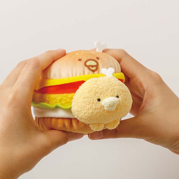 San-X | Chikip Umauma Burger, Hone Chicken | Burger plush toy - Chicken Tomato Burger MO54501