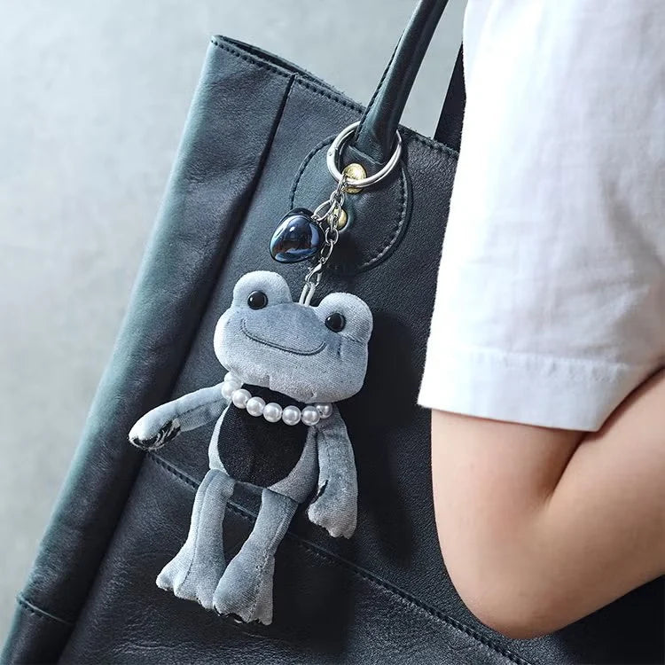 Pickles the Frog Monotone Mascot Keychain - Silver