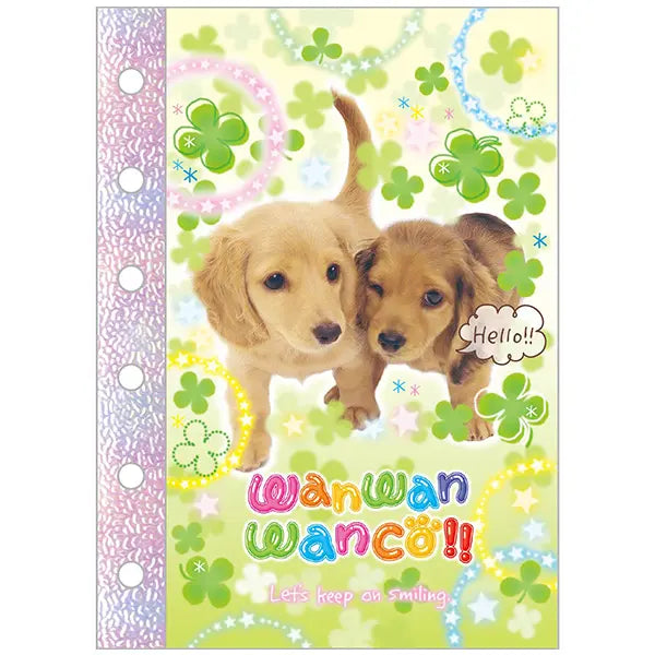 San-X | Heisei Retro Wanwan Wanko 6-hole Sticker Notebook - B
