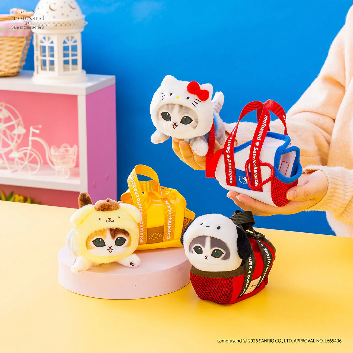 Mofusand | Sanrio Characters x Mofusand Outing Cat In Bag Mascot - Hello Kitty