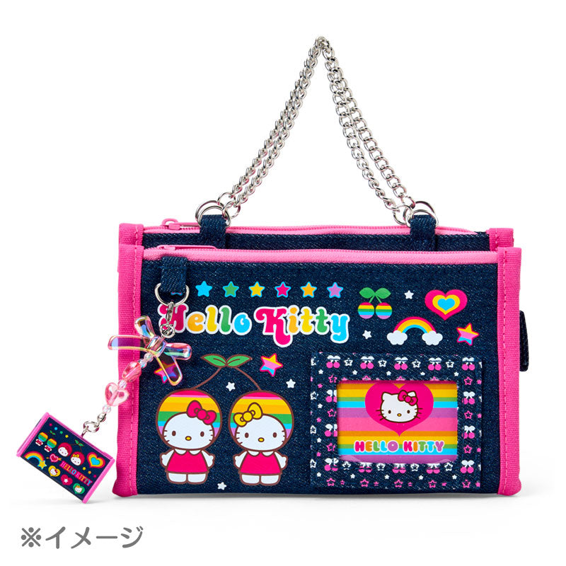 Sanrio | Sanrio Characters Munekyun Heisei Girls' Items Denim Pouch - Hello Kitty