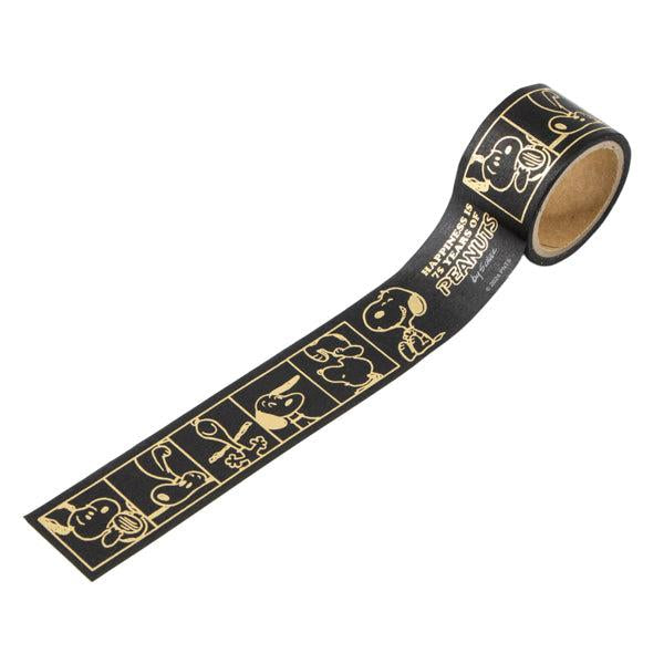 PEANUTS | Snoopy Music Party! Series Gold Foil Masking Tape - Black