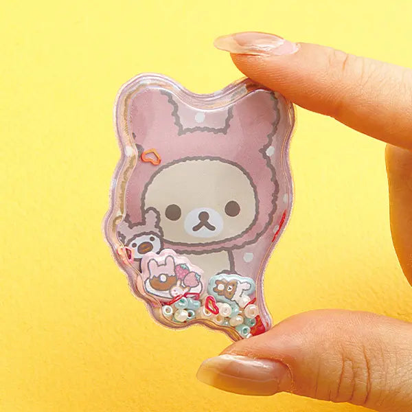 San-X | Rilakkuma Back In The Day Air-in Mascot Sticker - Playing With Rabbit