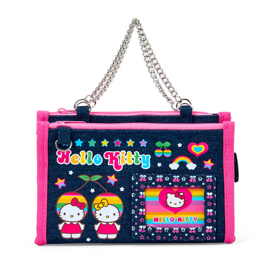 Sanrio | Sanrio Characters Munekyun Heisei Girls' Items Denim Pouch - Hello Kitty