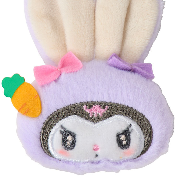 Sanrio | Sanrio Characters Fluffy Rabbit Face-Shaped Hair Clip - Kuromi