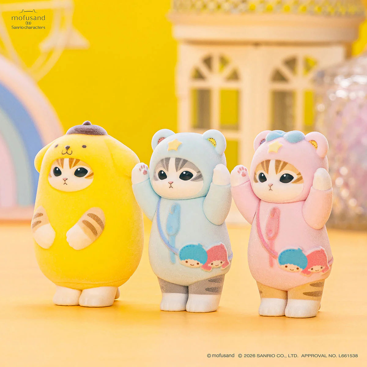 Mofusand | Sanrio Characters x Mofumofu Flocked Figure Trading Collection Vol.3 Blind Box (8 Types)