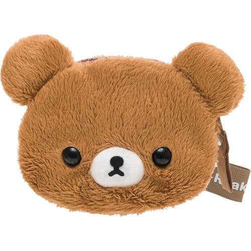 San-X | Rilakkuma Classic Plush Fabric Face-Shaped Coin Case - Chairoikoguma CK69304