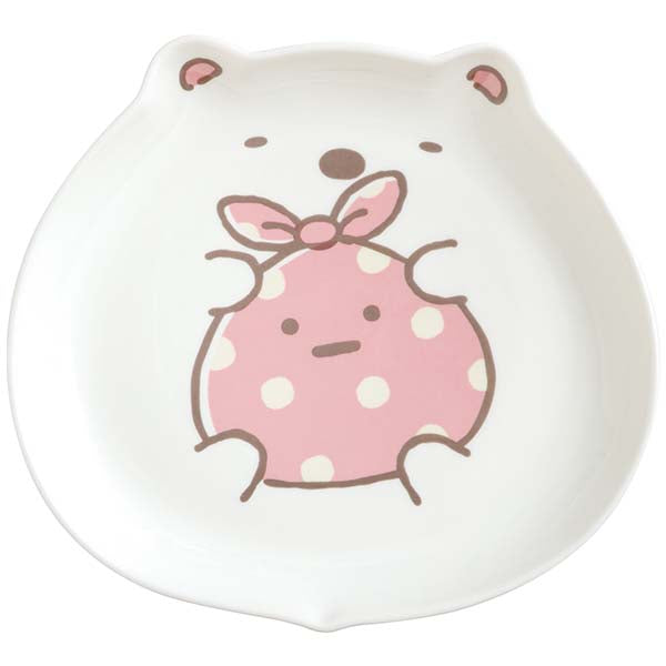San-X | Sumikko Gurashi Raccoon Round Restaurant Plate - Polar Bear