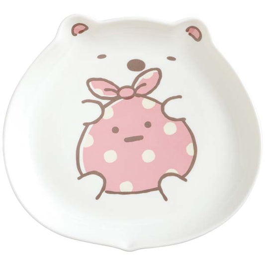 San-X | Sumikko Gurashi Raccoon Round Restaurant Plate - Polar Bear