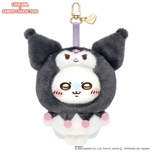 Chiikawa x Sanrio Characters Kiramekko Mascot Holder (Momonga × Kuromi)