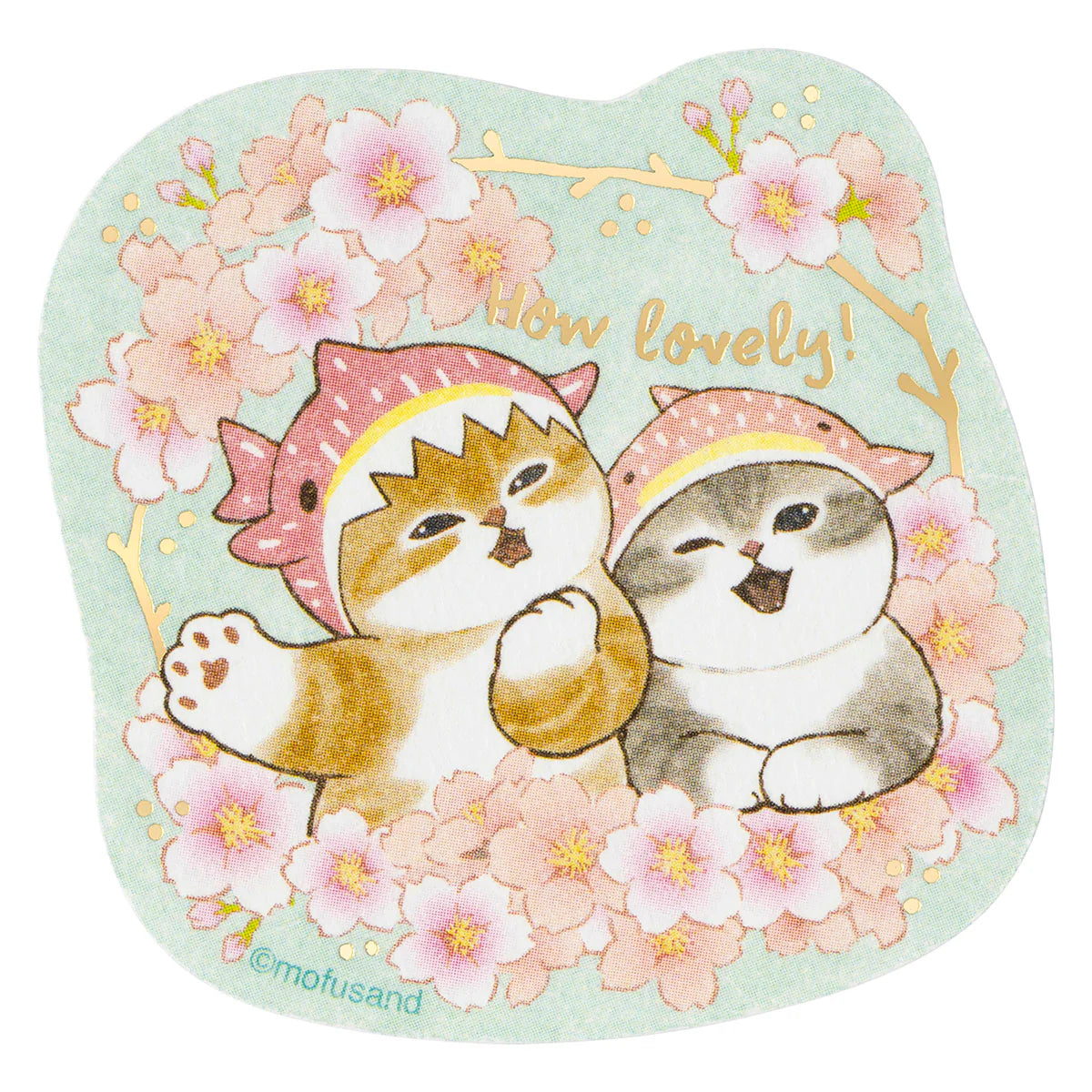 Mofusand | Mofusand Sakura Shark Meow Foil-Stamped Sticker Set (5 Pcs)