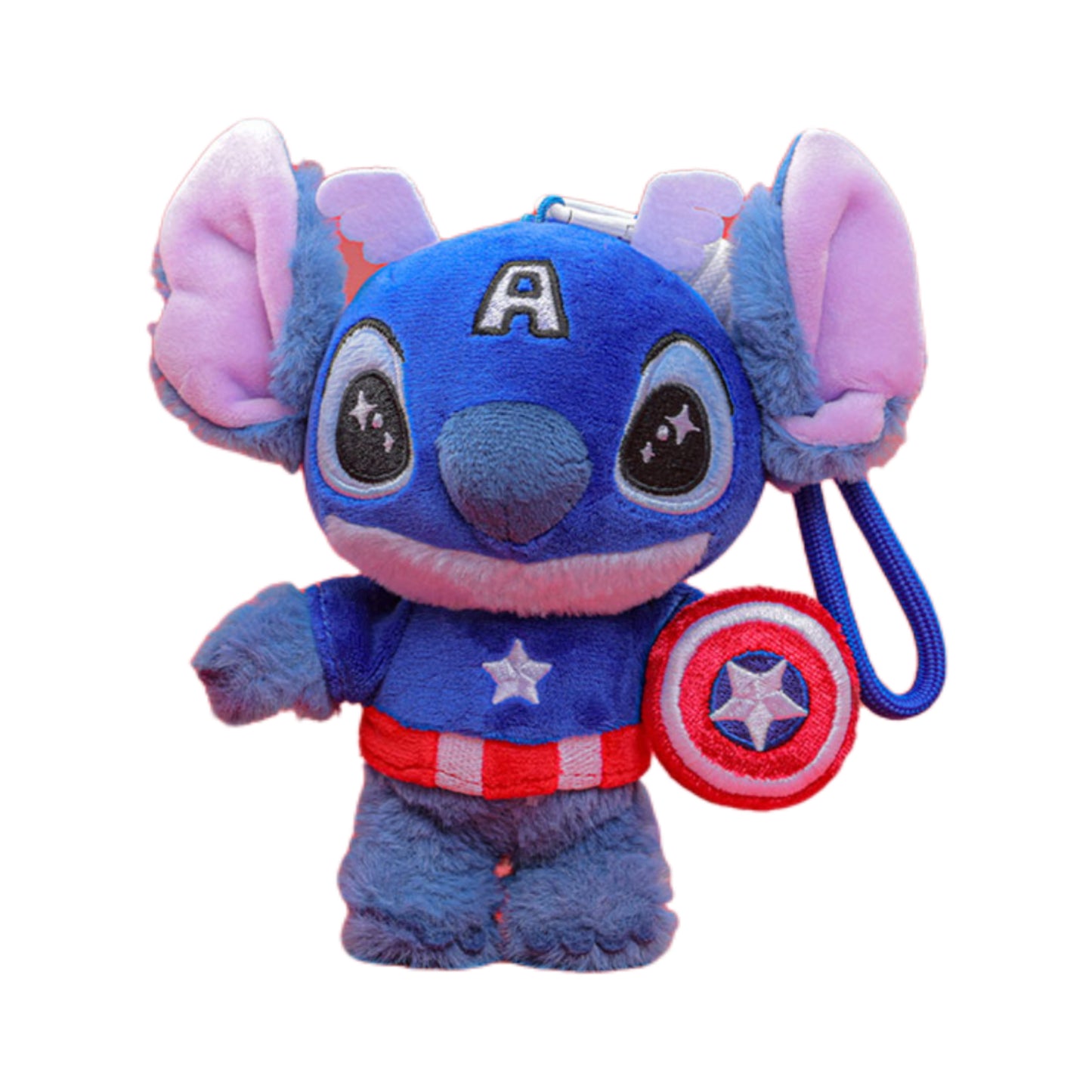 Disney JP | Hot Toys 25th Anniversary | Stitch Cosplay Marvel Characters Plush Keychain - Captain America