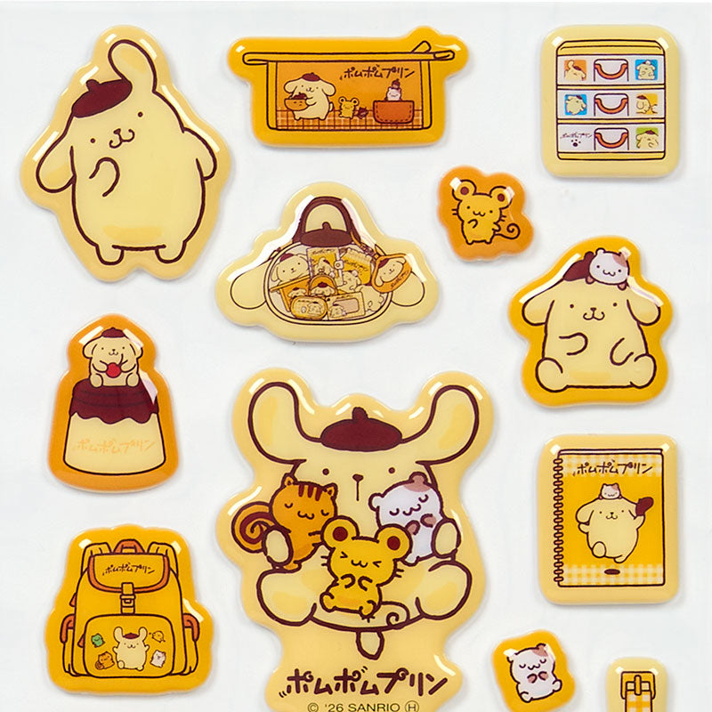 Sanrio | Sanrio Characters Plump Sticker Sheet - Pompompurin (Yellow)