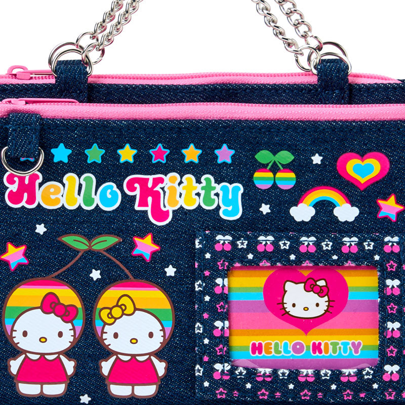 Sanrio | Sanrio Characters Munekyun Heisei Girls' Items Denim Pouch - Hello Kitty