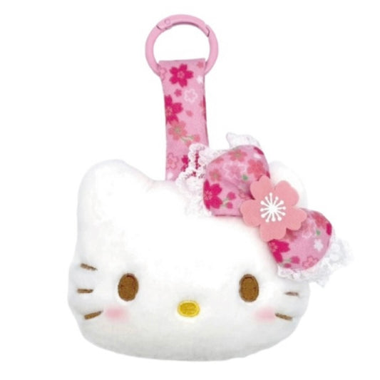 Sanrio | Sakura Kimono Design Hello Kitty Face Tag Keychain - Pink