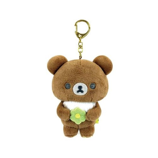 San-X | Rilakkuma Basic Rilakkuma Flower Vibrating Hanging Plush Toy - Chairoikoguma