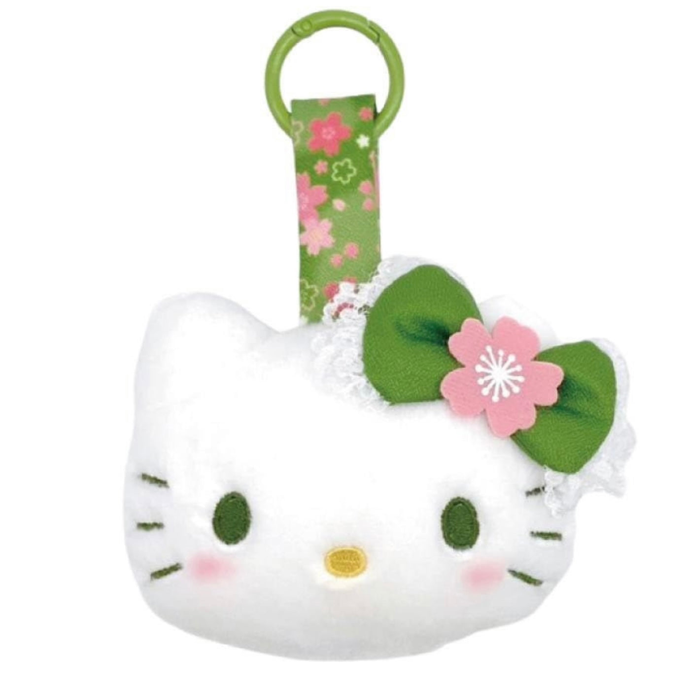 Sanrio | Sakura Kimono Design Hello Kitty Face Tag Keychain - Matcha