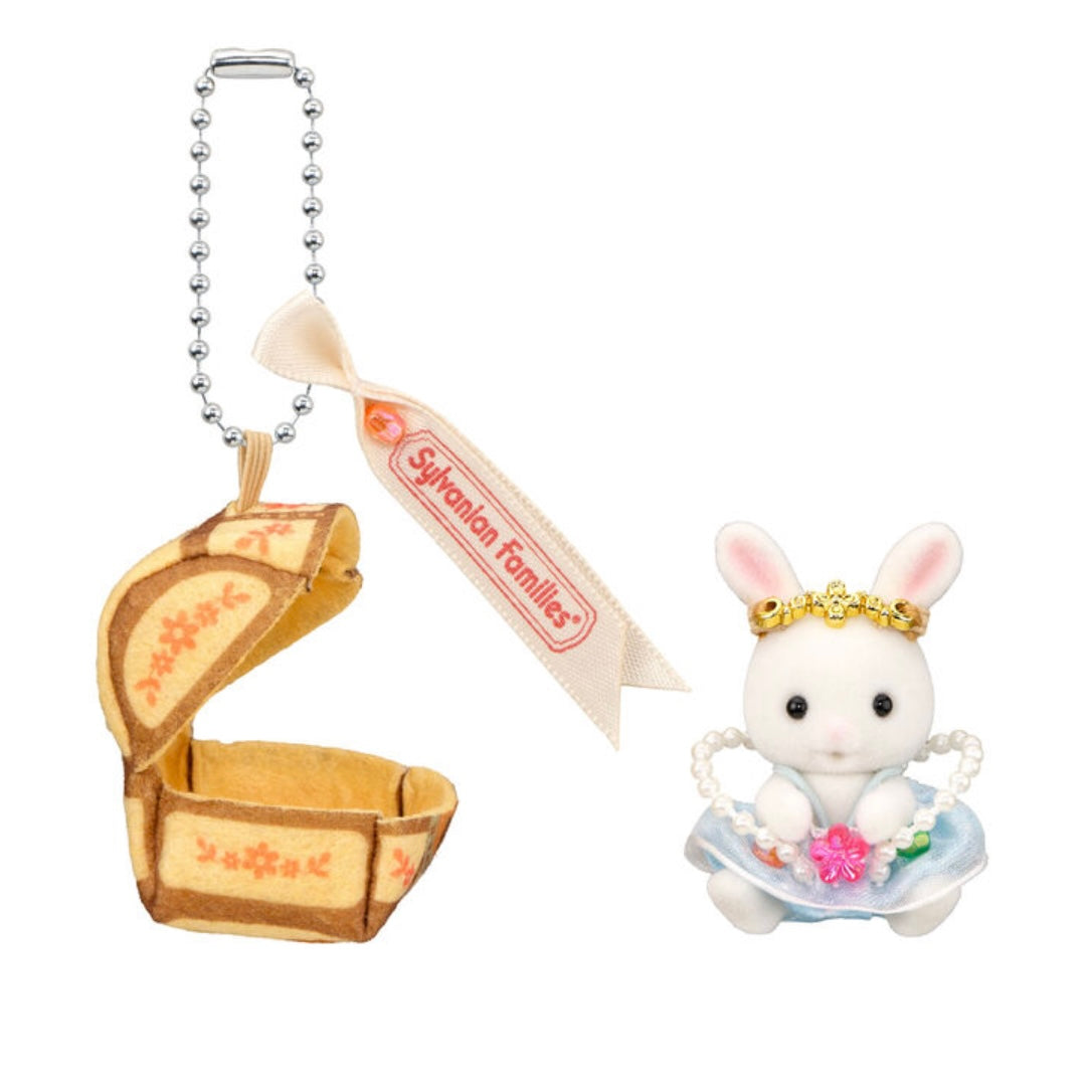 Sylvanian Families | Sylvania Family Keychain White Rabbit Baby (Sitting) - Cute treasure chest