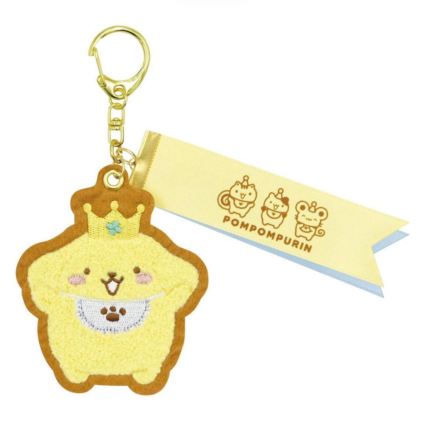 Sanrio | Pompompurin Sweet Party Sagara Embroidery Felt Keychain - Crown