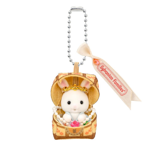 Sylvanian Families | Sylvania Family Keychain White Rabbit Baby (Sitting) - Cute treasure chest
